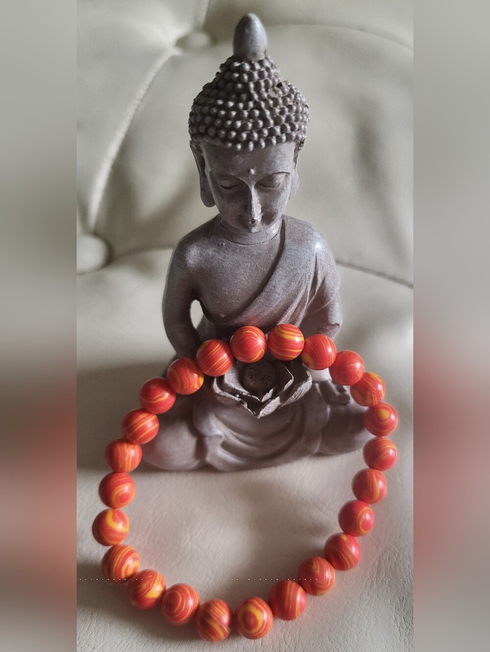 ✨ Hand-Strung 8mm Marbled Stone Bracelet ✨